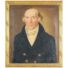 Early 19th Century Naive Oil on Canvas Portrait