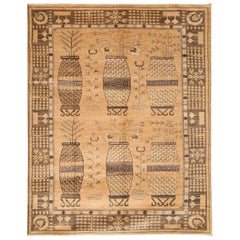 Orley Shabahang "Blooming Khotan" Tapis persan contemporain en laine, 8' x 10'