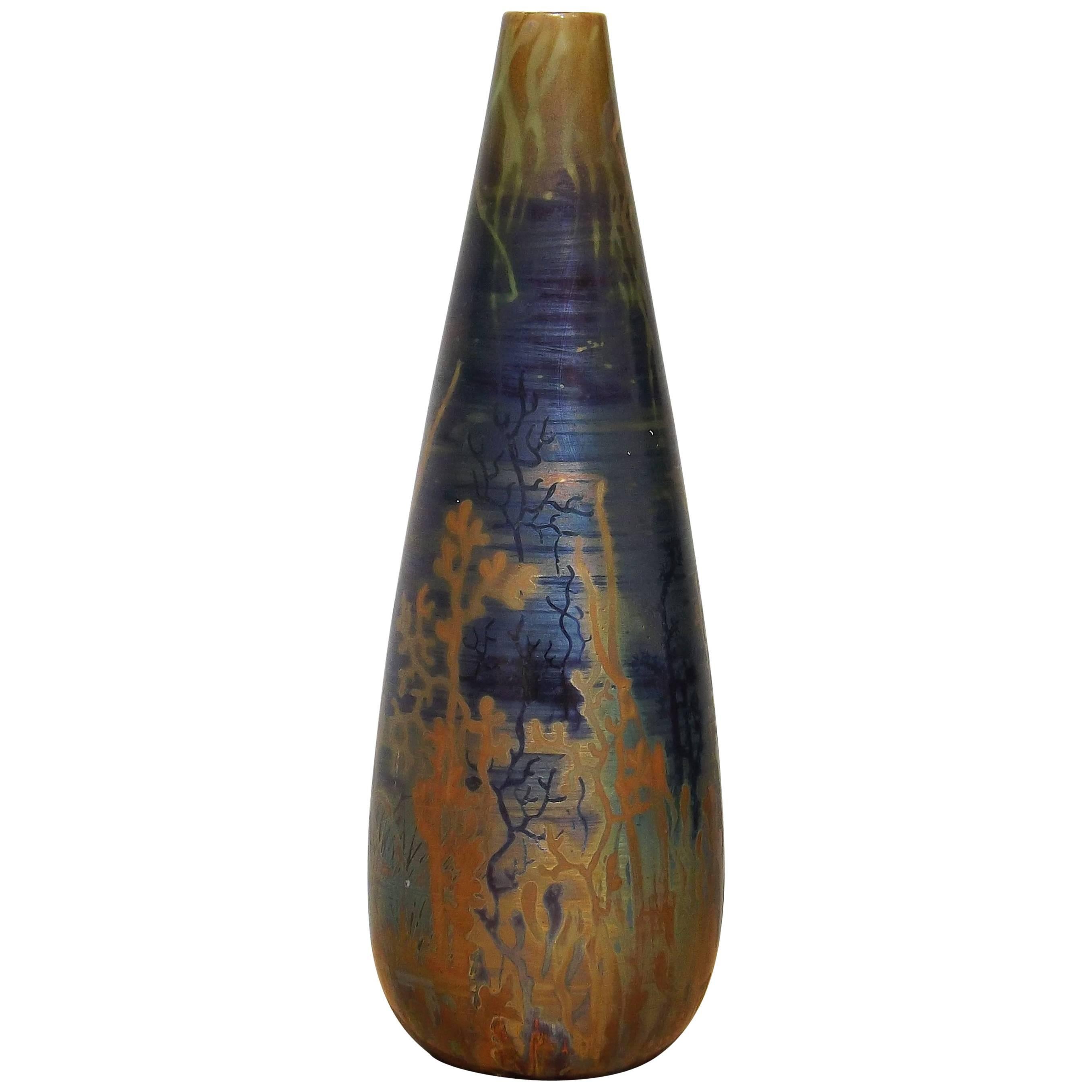 19th Century Art Nouveau Tapered Vase by Clément Massier For Sale