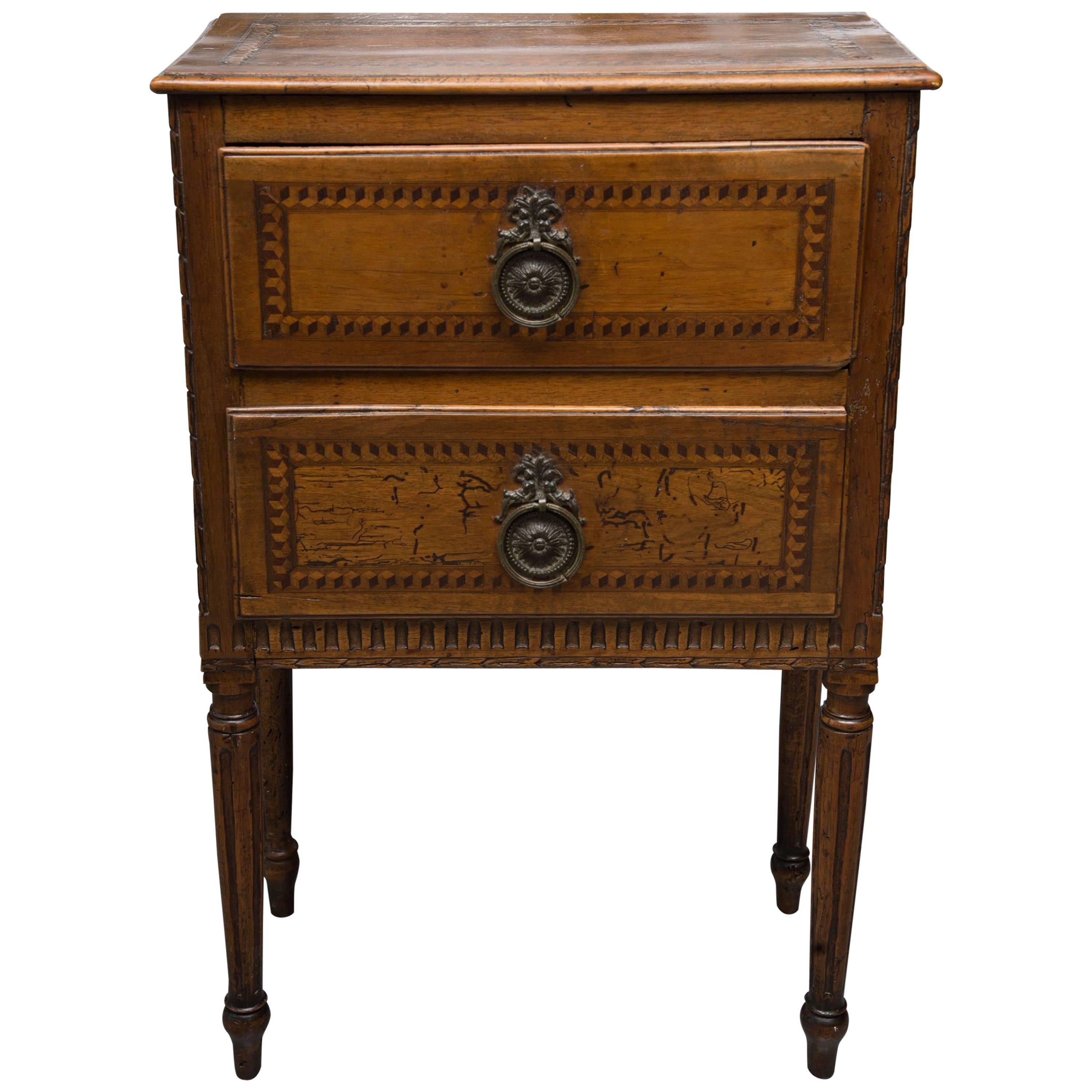 19th Century, Italian Walnut Louis XVI Style Side Cabinet