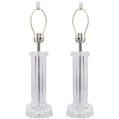 Pair of Mid-Century Lucite Lamps 6