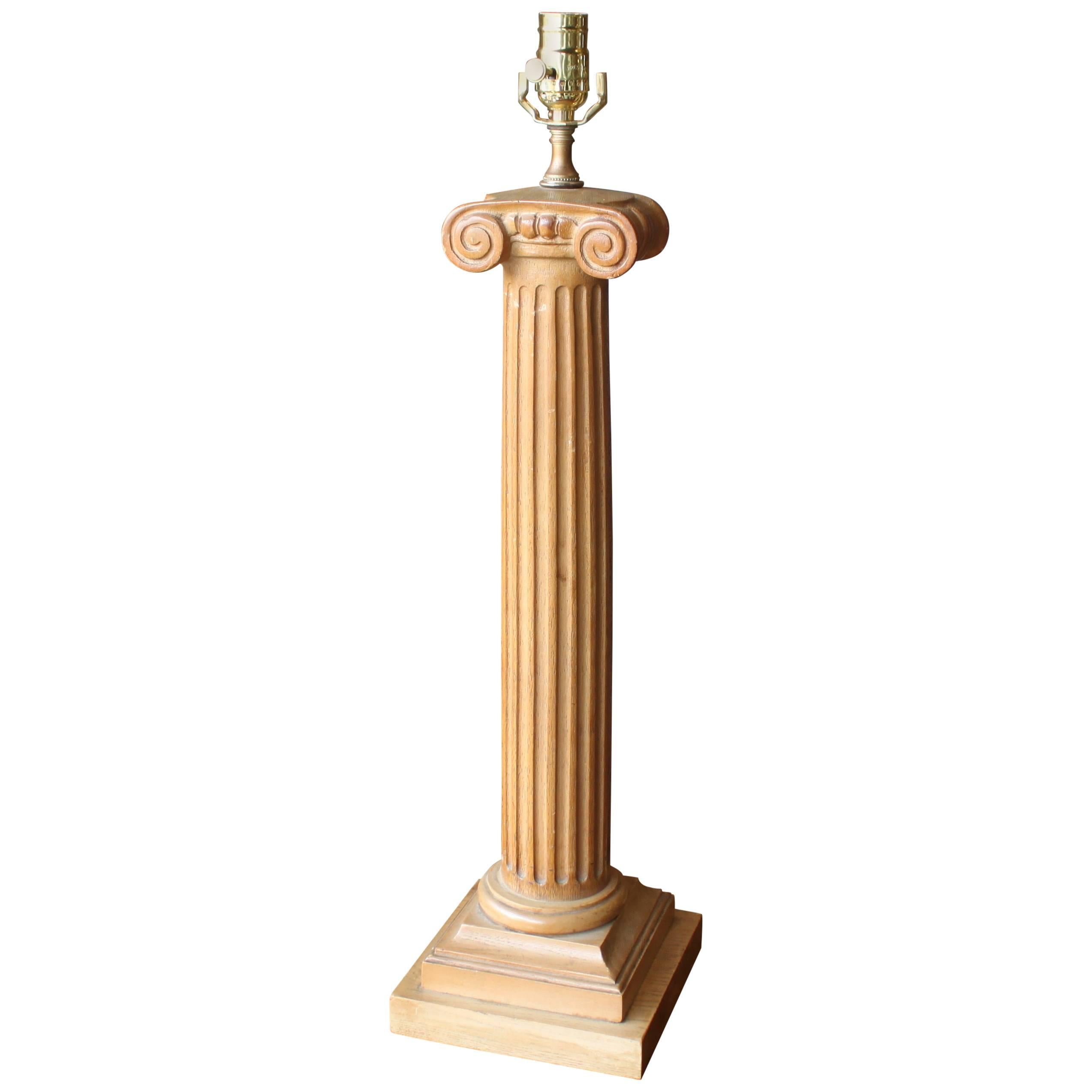 Neoclassical Ionian Column Table Lamp For Sale