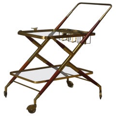 Liquor trolley by Cesare Lacca - brass and rosewood