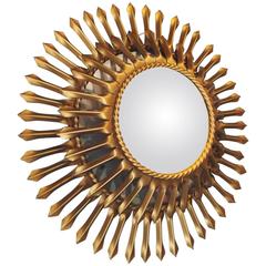 Fantastic Brass Chaty Vallauris Sunburst Mirror, circa 1960 12