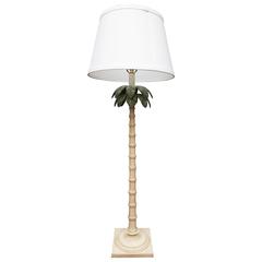 Retro Polychromed Tole Palm Tree Floor Lamp