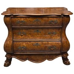 19th Century Dutch Rococo Walnut Bombe Chest 10