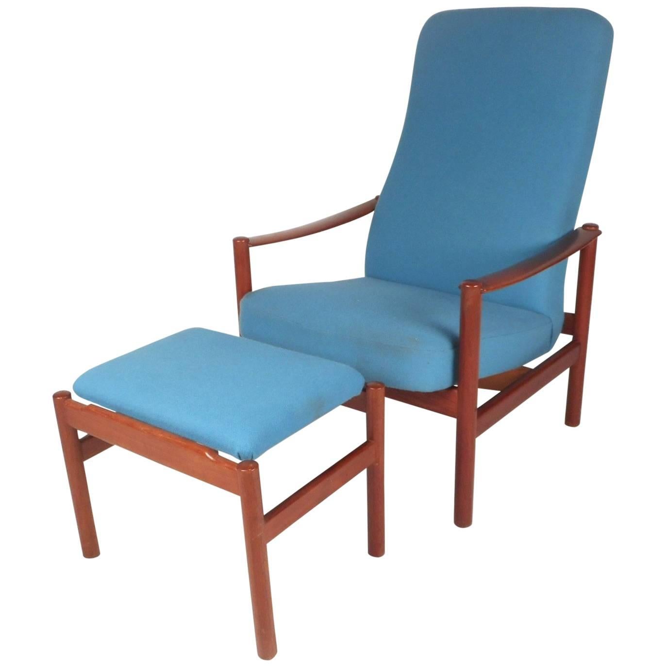 Mid-Century Modern Lounge Chair and Ottoman by Westnofa