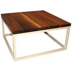 Peter Sandback Modernist Low Square Table in Bleached Walnut and Ash