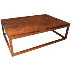 Peter Sandback Modernist Low Rectangle Nail Table in Walnut