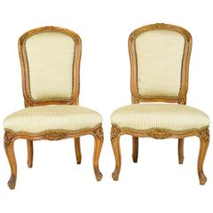 Pair of Louis XV Style Fruitwood Slipper Chairs