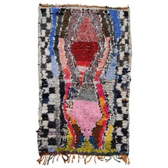 Vintage Moroccan Boucherouite Rug, Atlas Mountains