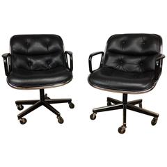 Charles Pollock Leather Executive Office Chairs for Knoll 10