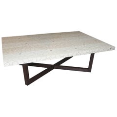 Table basse rectangulaire moderniste en frêne blanchi et wengé de Peter Sandback