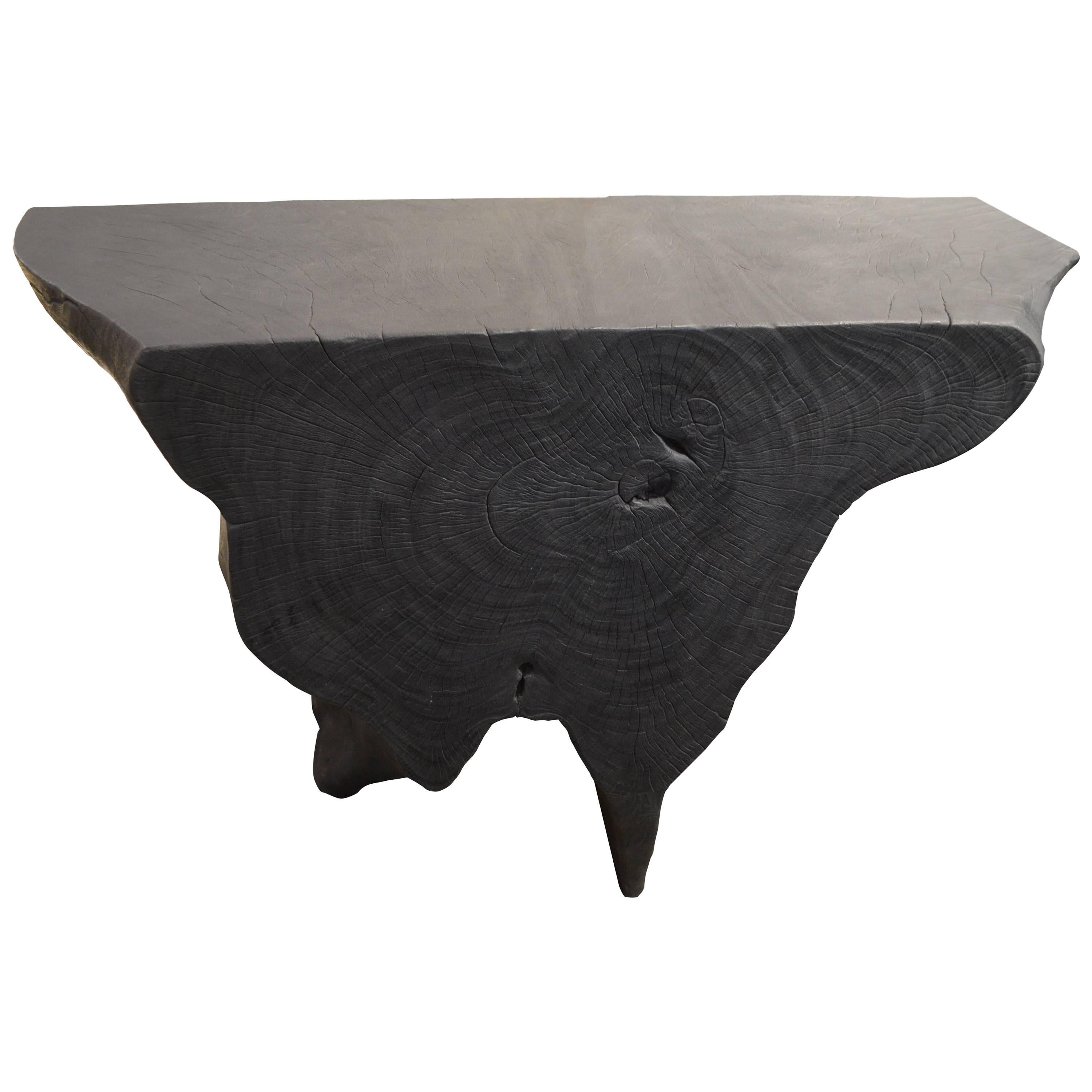 Andrianna Shamaris Mahoni Wood Charred Console