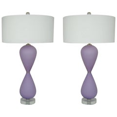 Lavender Murano Vintage Table Lamps