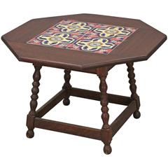 Antique 1920s Side Table with California Tiles