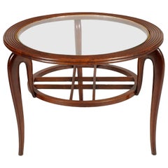 1940s Mid-Century Coffee Table Centre Table by Paolo Buffa, Walnut wax-polished