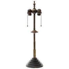 Vintage Machine Age Patinated Brass Skyscraper Lamp
