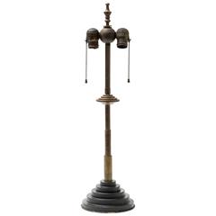 Machine Age Patinated Brass Skyscraper Lamp 2