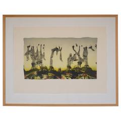 Pol Bury, Tour Eiffel 1991, Signed and Dated Lithography, Belgian Artist