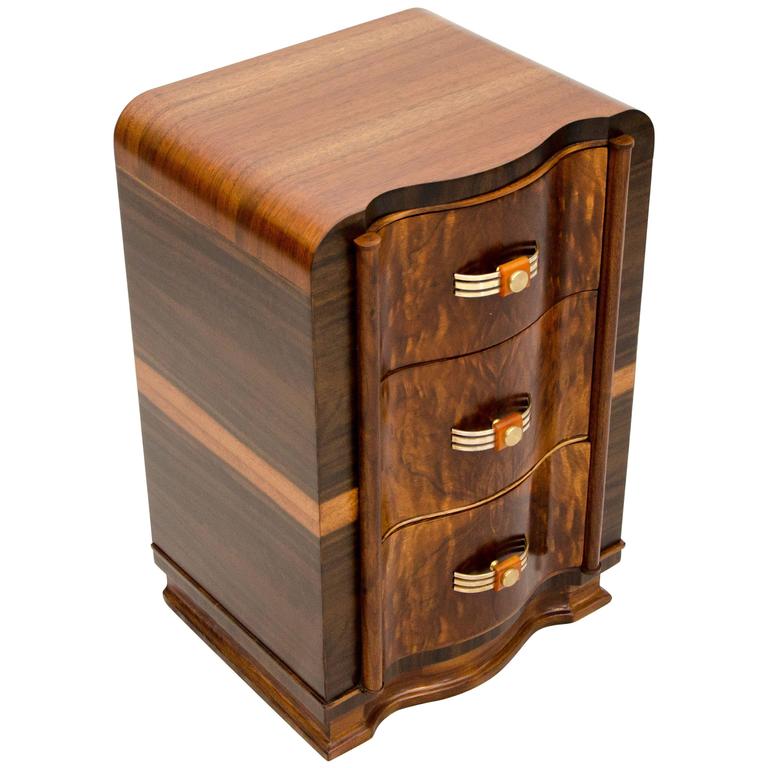 Walnut Art Deco Nightstand at 1stDibs