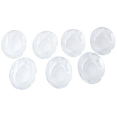 Lalique Yseult Frosted Salt Cellars, Set of Seven