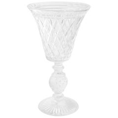 Large Mid 20th Century Chalice Shaped Cut-Glass Pairpoint Vase
