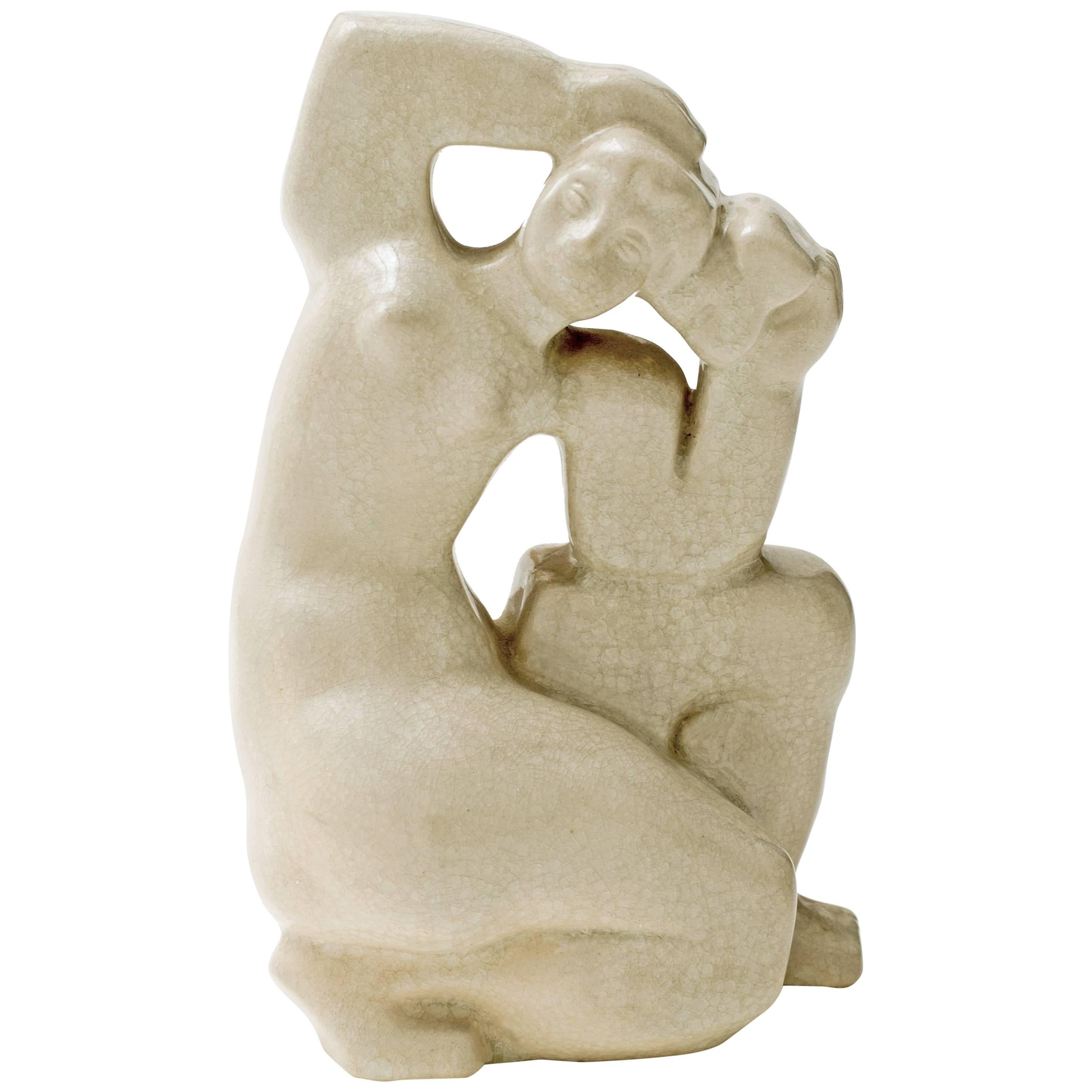 Maximilian Schulmann Cubist Ceramic Figural Sculpture