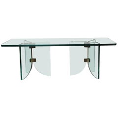 Excellent Vintage Leon Rosen Pace Glass Coffee Table