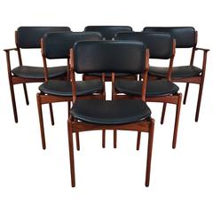 Danish Modern Set of Six Teak Dining Chairs by Erik Buch
