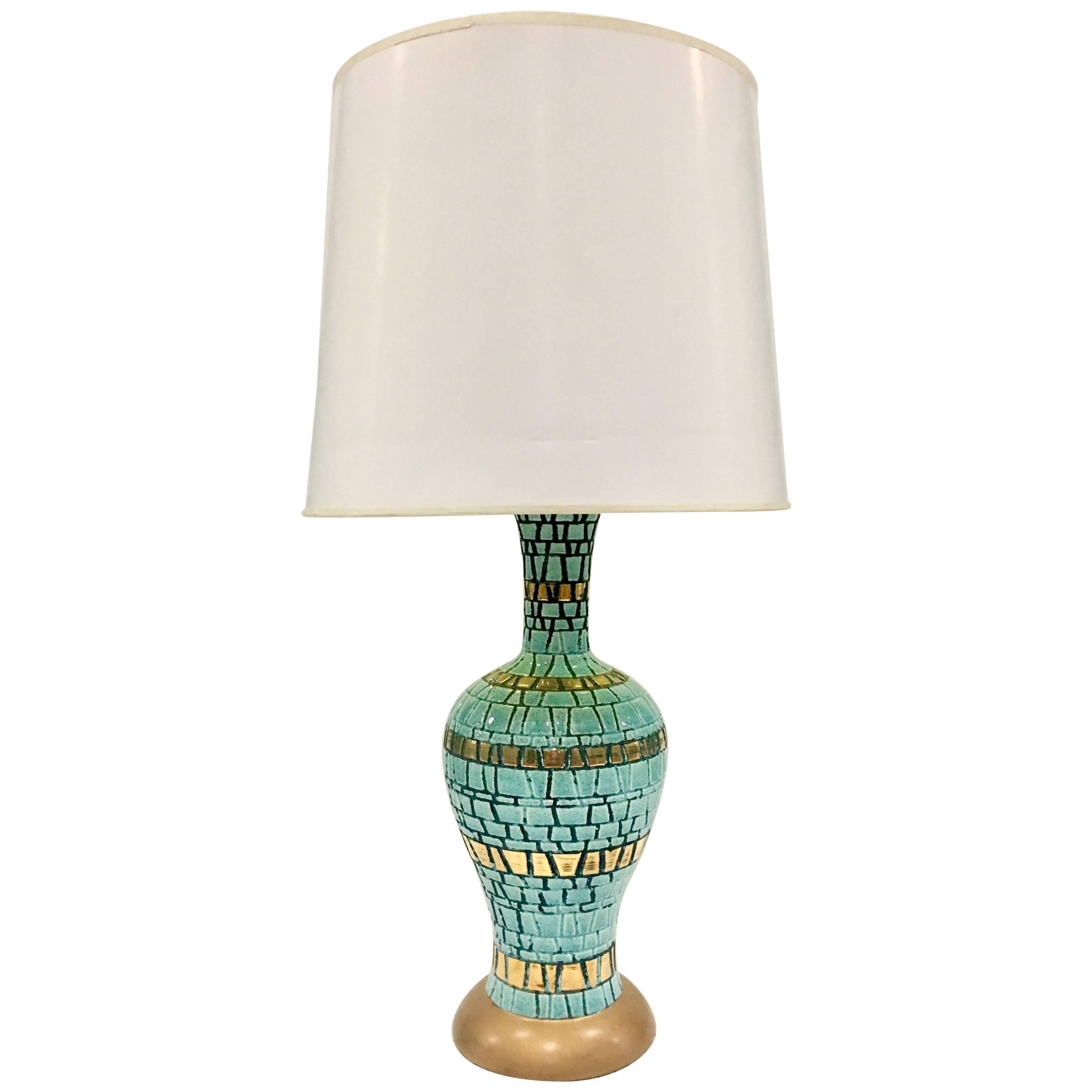Mid-Century Modern Martz Style Ceramic Mosaic Tile Lamp