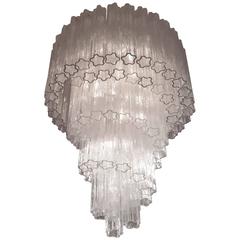 Massive Venini 'Tronchi' Waterfall Chandelier, 1960s, Italia 1