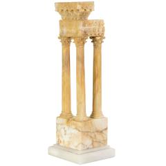 19th Century Grand Tour Alabaster Model of the Temple of Vespasian