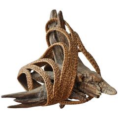 1960s Cane Wrapped Wood Sculpture 3