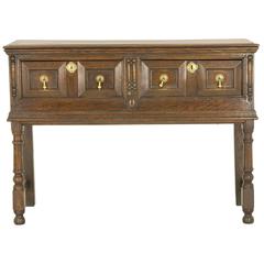 Petite Scottish Antique Oak Dresser or Sideboard