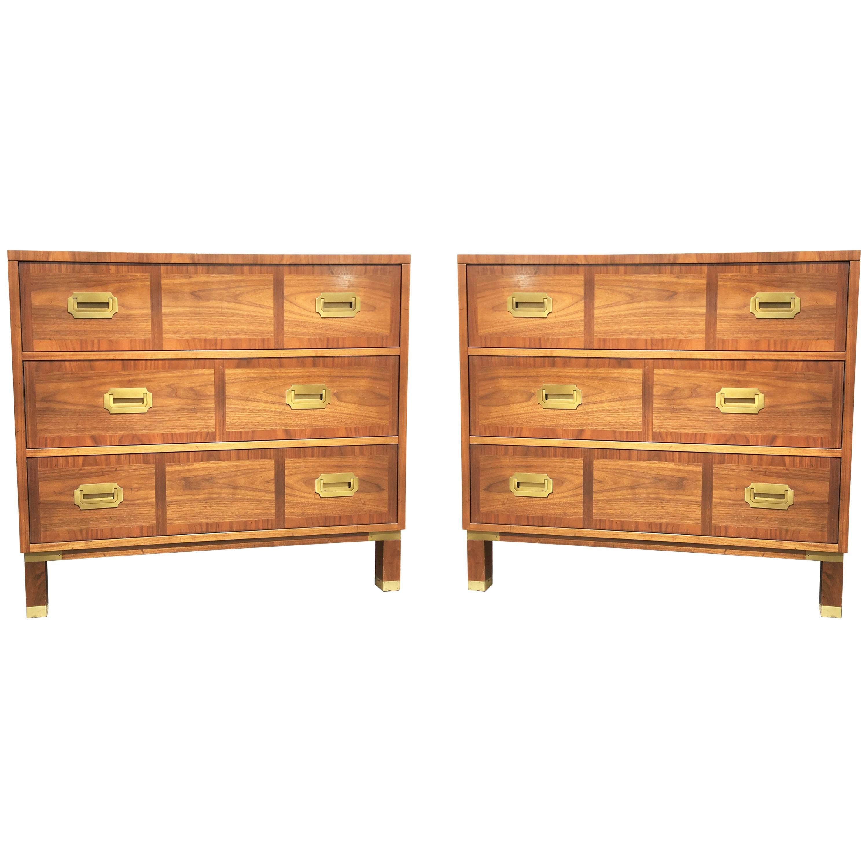 Pair Milling Road Campaign Style Bachelors Chests by Baker at 1stDibs
