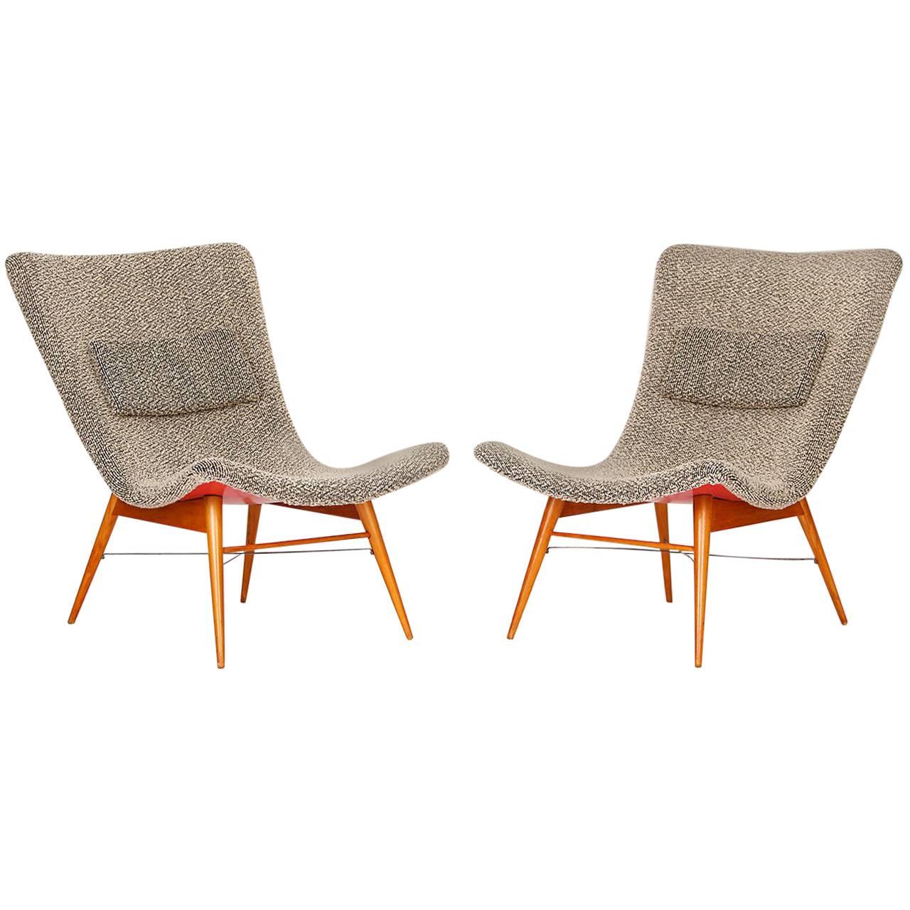 Lounge Chairs by Miroslav Navratil for Cesky Nabytek, 1960s, Set of Two