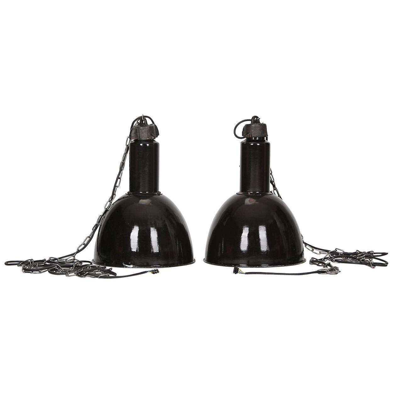 Industrial Ceiling Lights, 1960s, Set of Two