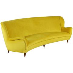 Sofa Foam Padding Velvet Upholstery Vintage Manufactured in Italy, 1950s