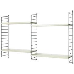 Original White 1960s Modular String Wall Unit by Nisse Strinning, Sweden