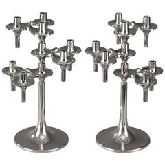 Pair of "Orion" Modular Candelabra by BMF