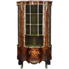 Napoleon III Showcase with Floral Marquetry in Louis XV Style 7