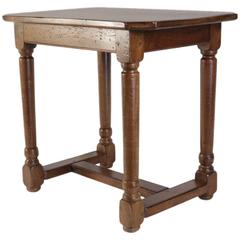 Bass Table, Louis XIII Style, Solid Walnut, 19th Century