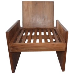 Andrianna Shamaris Minimalist Teak Wood Spa Chair