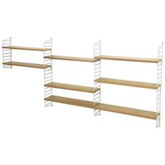 Original 1960s Modular String Wall Unit in Ashwood by Nisse Strinning, Sweden