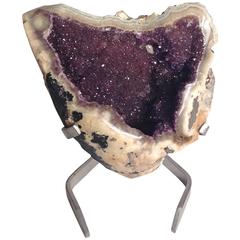 Fabulous Amethyst Rock Specimen with Steel Support Structure