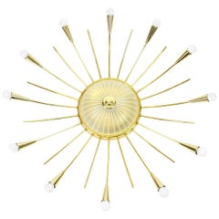 sunburst chandelier Huge Sunburst Brass
Glass Chandelier, Stilnovo Style, 1950s