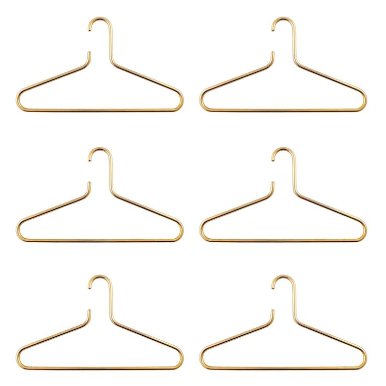 Set of Six Carl Auböck GoldPlated Coat Hangers, Austria, 1970s For