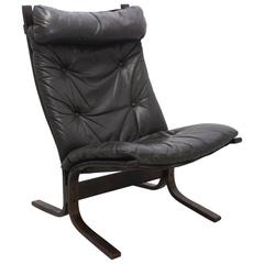 Brown Leather Lounge Chair Siesta by Ingmar Relling Norway, circa 1965 1