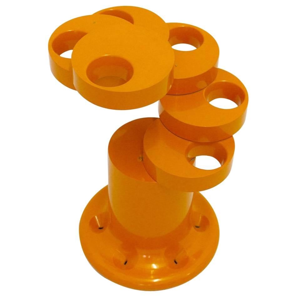 Orange Mid-Century Pluvium Umbrella Stand by Giancarlo Piretti, Italy, 1960s For Sale